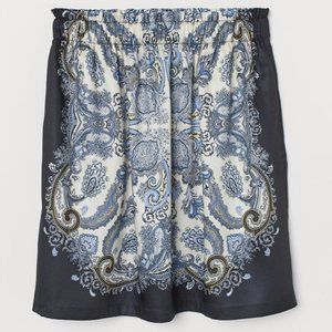 H&M Navy Scarf Paisley Print Skirt